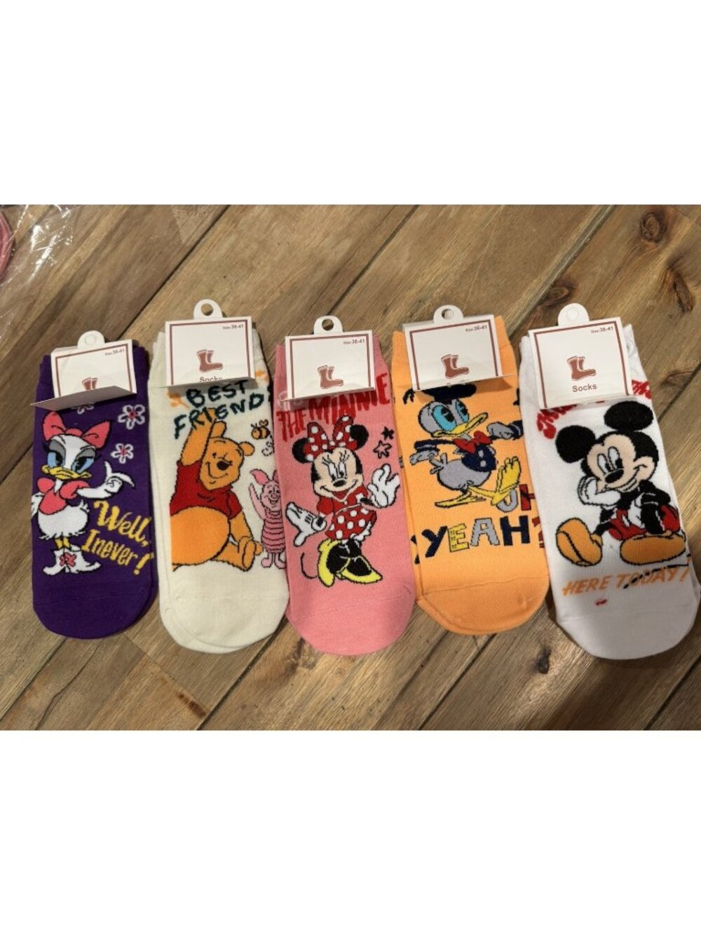 Disney Novelty Colorful Ankle Crew Socks Womens 5 Pair Pack S Small NEW